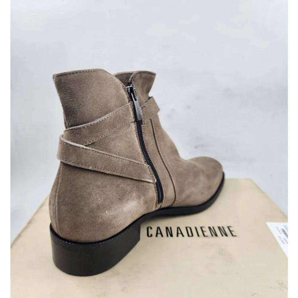 La Canadienne Sancton Waterproof City Dry Boots Women's 10 Caribou Suede Leather